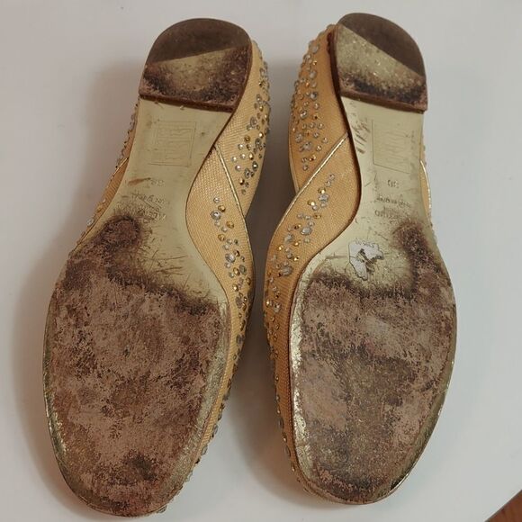 Valentino Garavini Rhinestone Ballerina Flats 38 - Picture 10 of 13